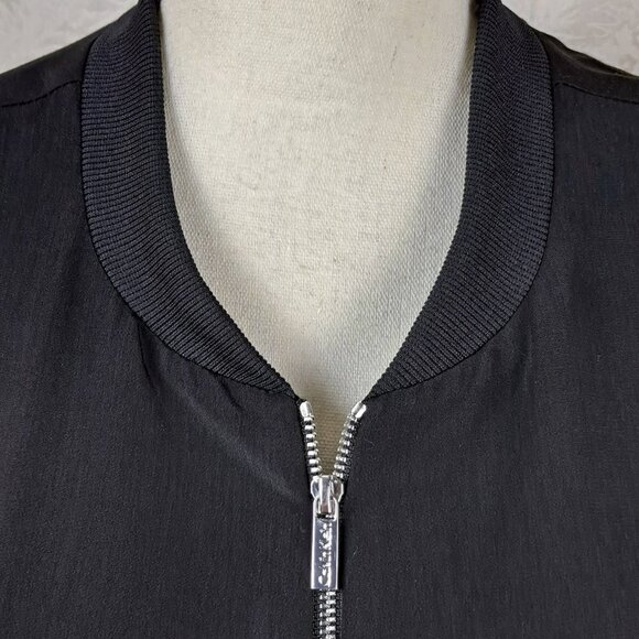 Calvin Klein Size Small Black Full Zip Jacket Pockets Elastic Cuffs & Waist EUC - Picture 4 of 12